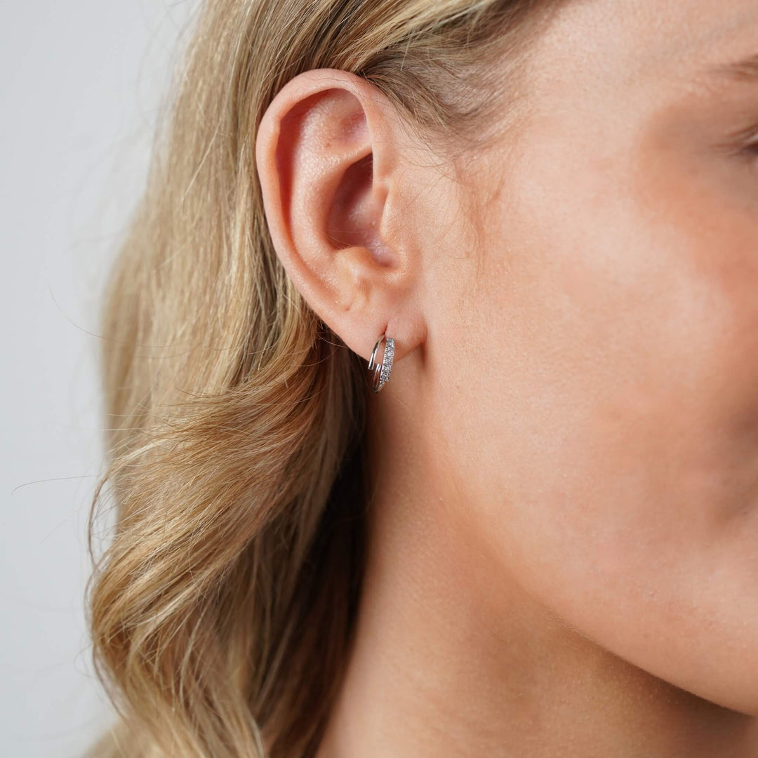 Kryształowe Podwójne Kolczyki