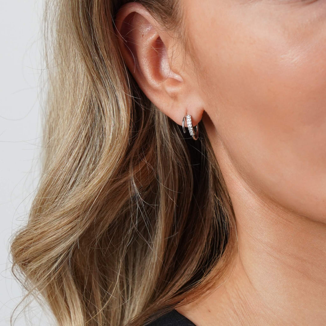 Kryształowe Podwójne Kolczyki